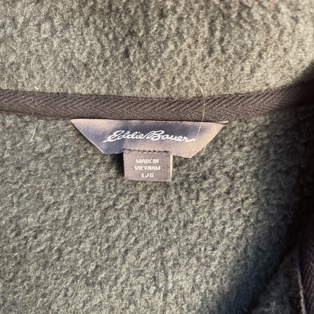Eddie Bauer Men's Large 1/4 Zip Sweater Fleece Pullover Heather Sycamore Large - Picture 3 of 9